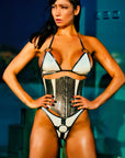 Latex O Ring Bikini Bottoms with contrast trim Bondinage