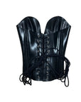 Latex Bustier Corset, sculpted plunging bustier with lace up back. Bondinage