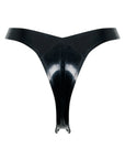 Chrystelle Latex Thong with spikes on a white background