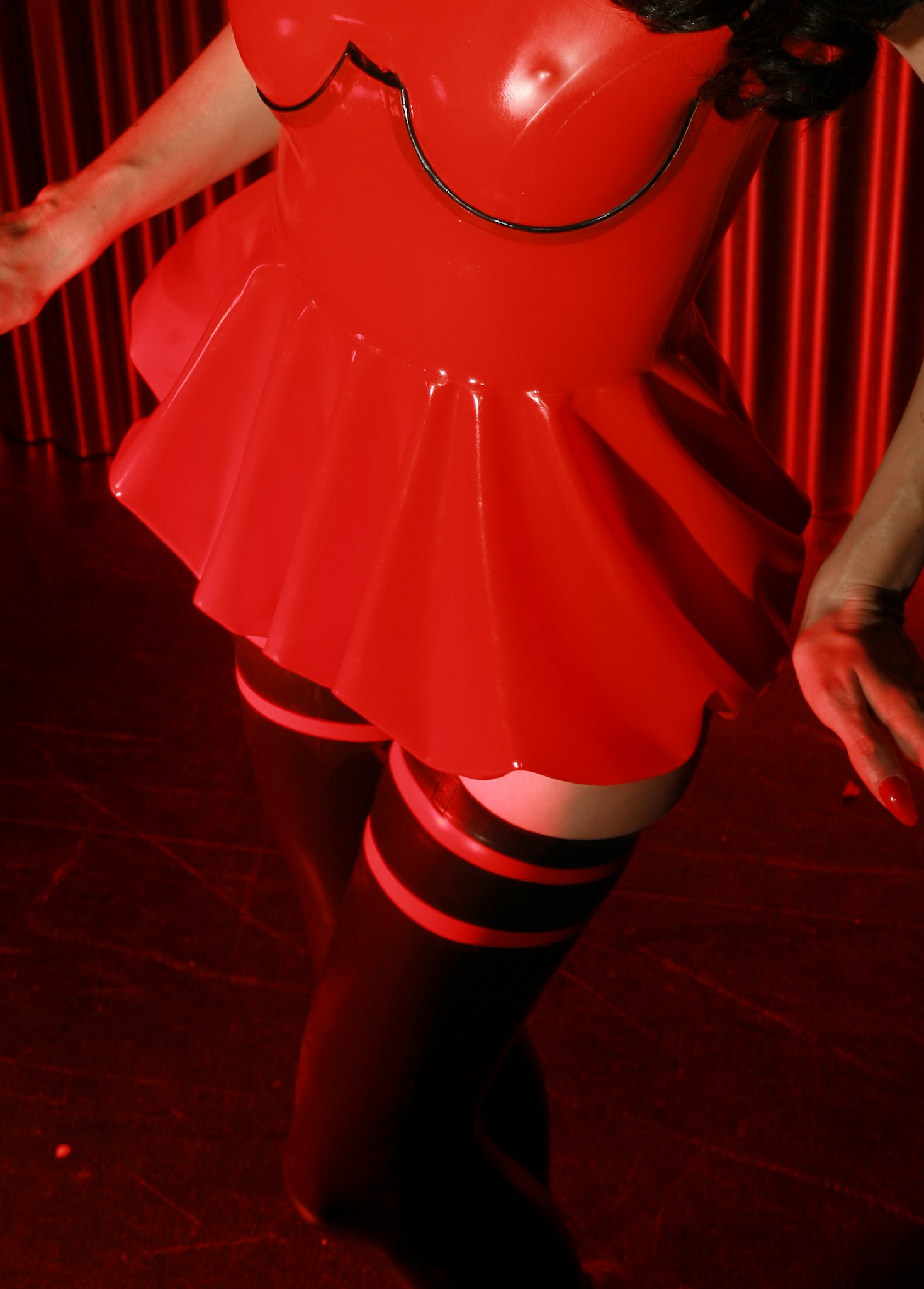 Latex Stockings Double Stripe