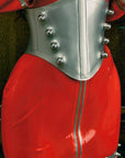 Full boned waspie with 8 metal bolts and traditional back lacing.