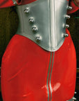 Full boned waspie with 8 metal bolts and traditional back lacing.