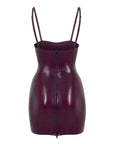 Futura Latex Mini Dress with fine straps