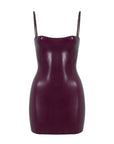Futura Latex Mini Dress with fine straps