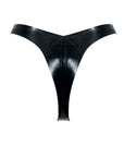 Black Latex high leg Thong back view