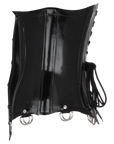 Miranda Latex Corset with D rings, side view.