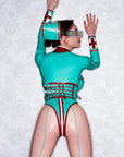 Latex Tights with Contrast Back Seams Bondinage