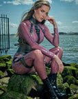 Latex Glitter Harness Top Bondinage
