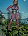 Latex Glitter Harness Top Bondinage
