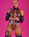 Latex Leopard print Bodysuit Bondinage