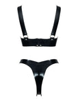 Back view of Leopard Latex Bra and Thong Set