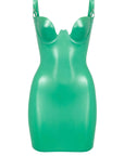 Astera Latex Dress with special bust detail in Emerald green