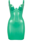 Astera Latex Dress with special bust detail in Emerald green