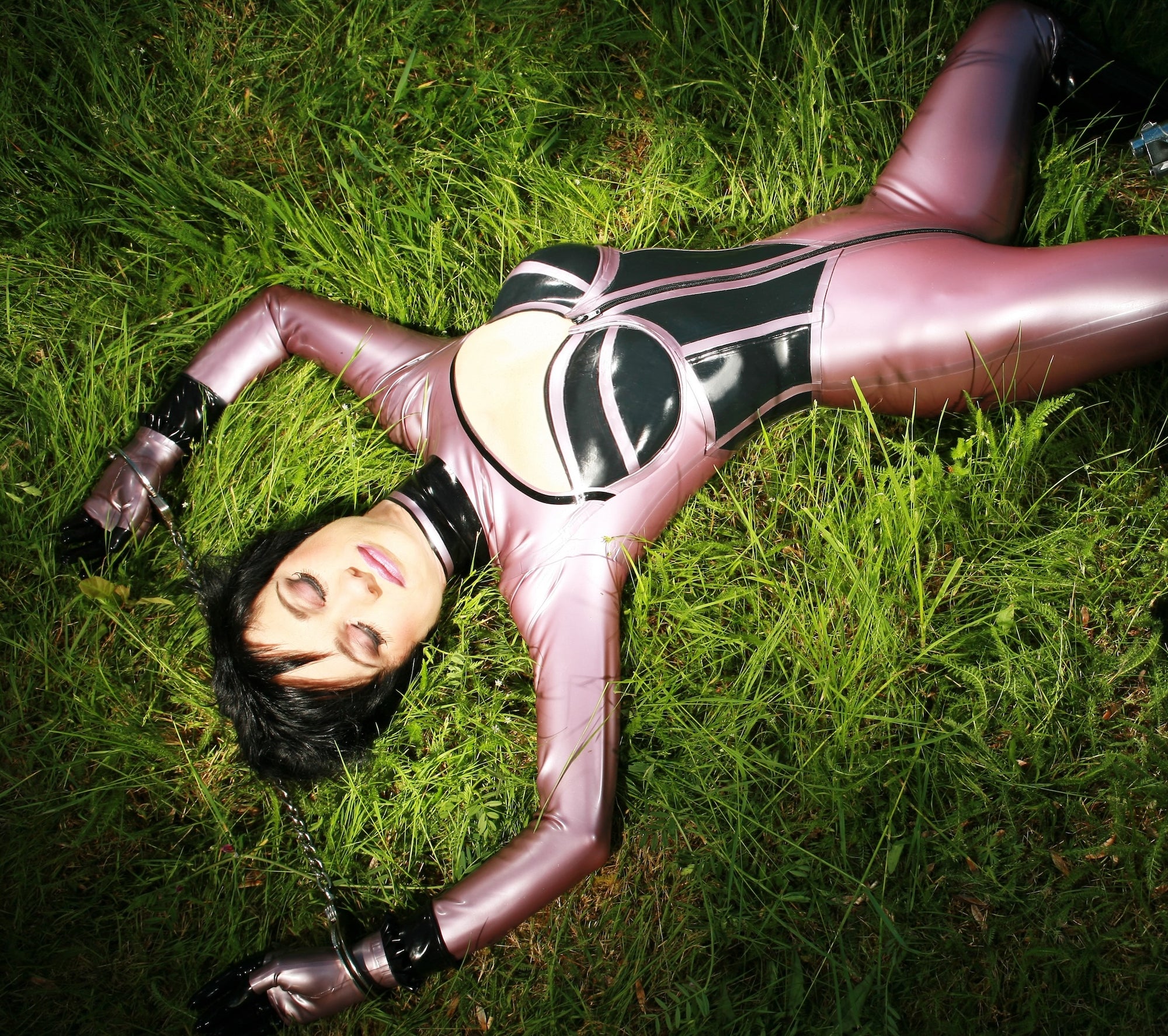 Phantom Latex Catsuit with Inbuilt Corset