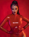 Latex Long Sleeve Bodysuit with back zip