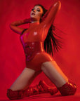 Latex Long Sleeve Bodysuit with back zip