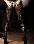 Sybil Lace Back Latex Legging Bondinage