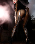 Sybil Lace Back Latex Legging Bondinage