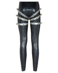 vertigo latex leggings trimmed with metal bolts on the back and sides