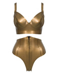 Zarina Latex Bra and High Waist Briefs Set
