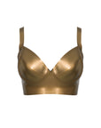 Zarina Latex Bra in metallic Antique gold latex