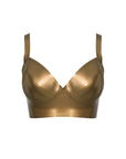 Zarina Latex Bra in metallic Antique gold latex