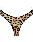 latex Leopard print thong on a white background