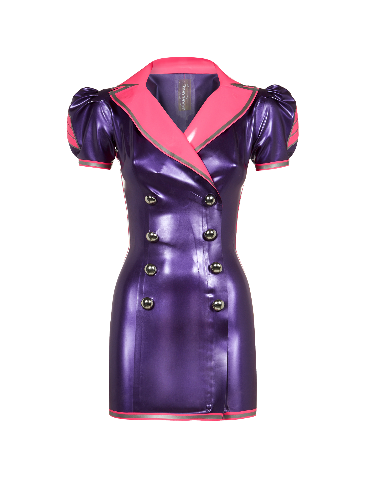purple latex dress Vera Latex Dress in Metallic Latex – Bondinage Latex