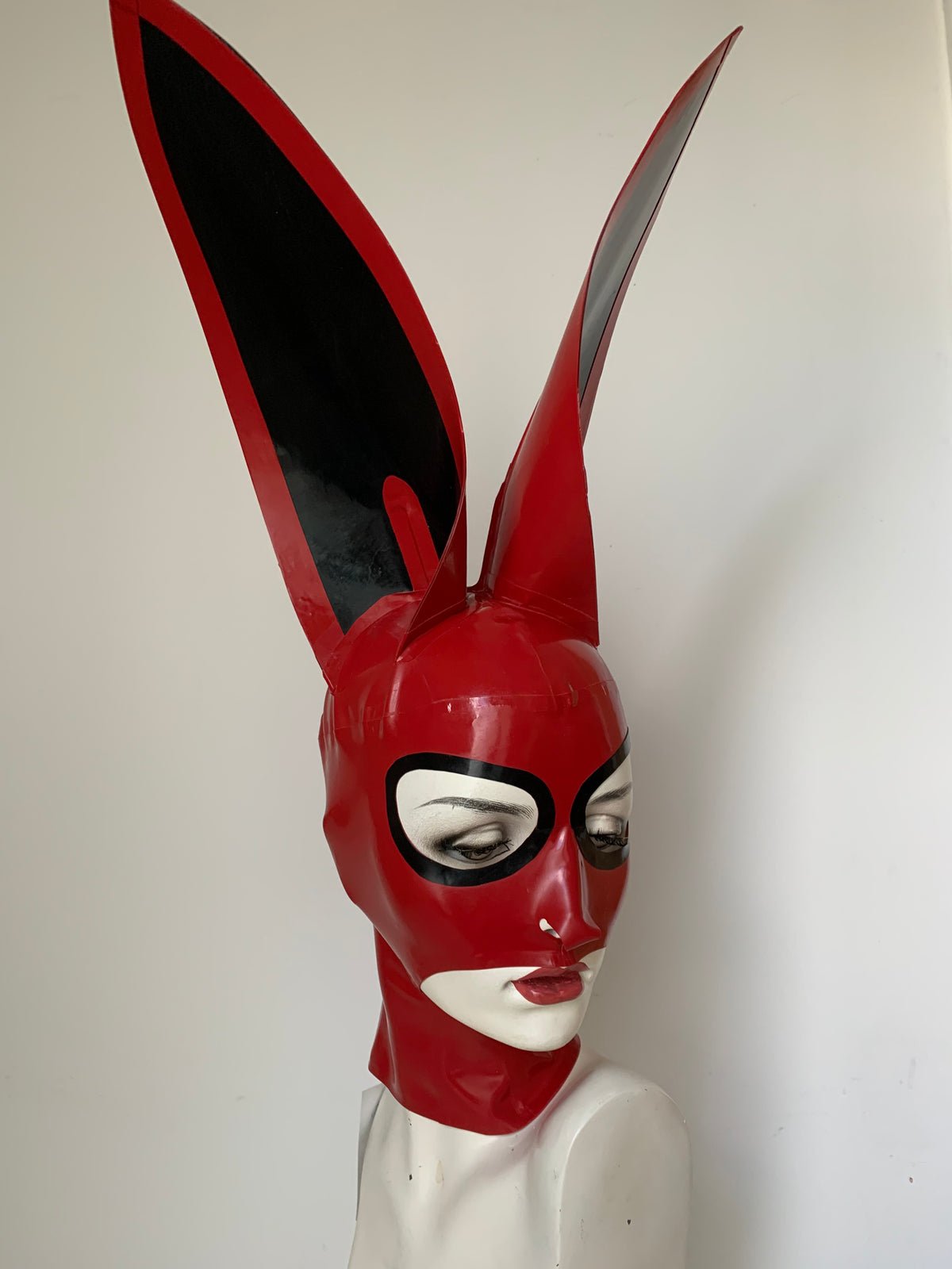 latex bunny rabbit hood with long ears