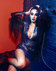 Jolene Fringed Glitter Latex Dress