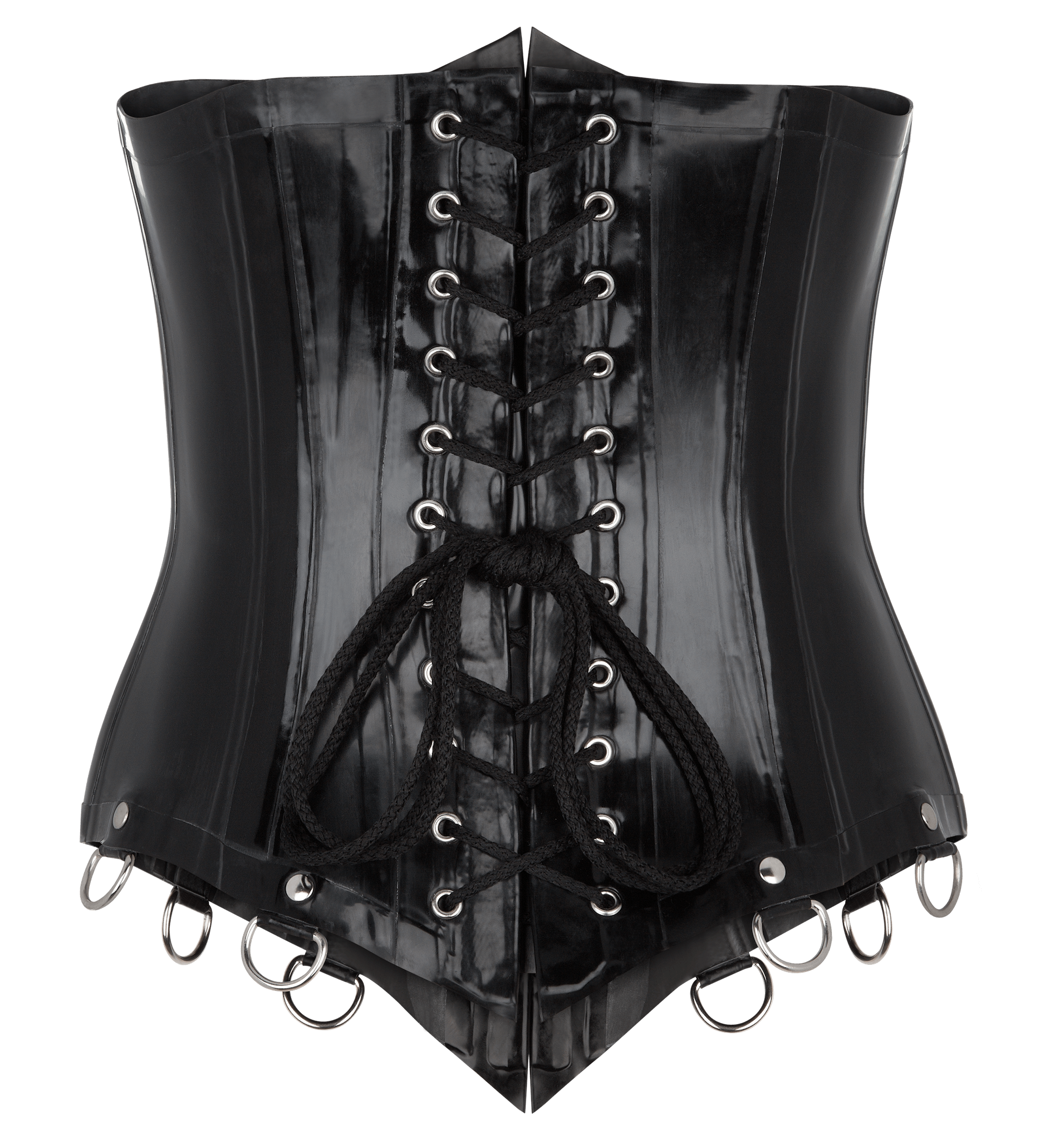 Latex One Buckle Deco Corset - rits gesp Korset - by