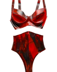 Latex Marbled Bra and High Waist Brief set