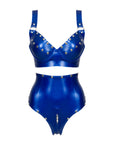 Latex Studded Lingerie Bra & Briefs 2 piece set