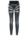 vertigo latex leggings trimmed with metal bolts on the back and sides